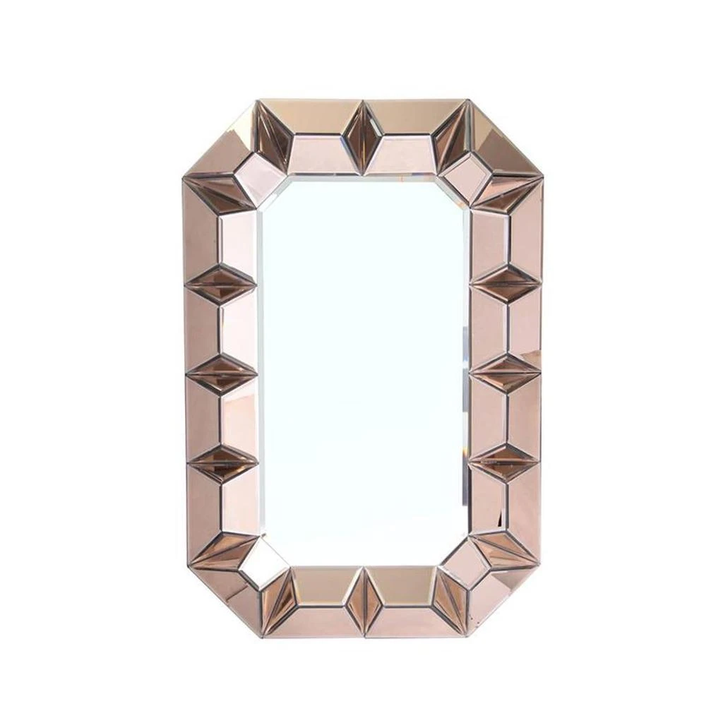 Hivvago 35" Rose Gold Glass Framed Accent Mirror