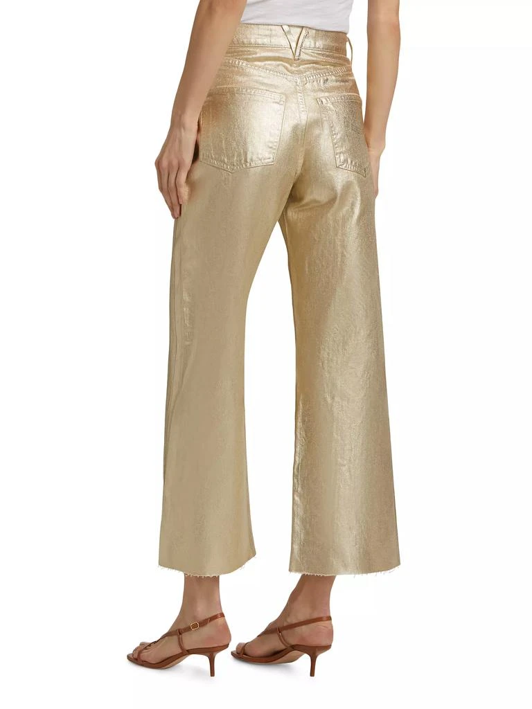 VERONICA BEARD Taylor Metallic Cropped High-Rise Wide-Leg Jeans 5
