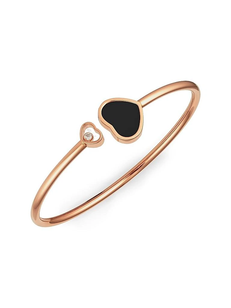 Chopard Happy Hearts 18K Rose Gold, Diamond 
Black Onyx Bangle