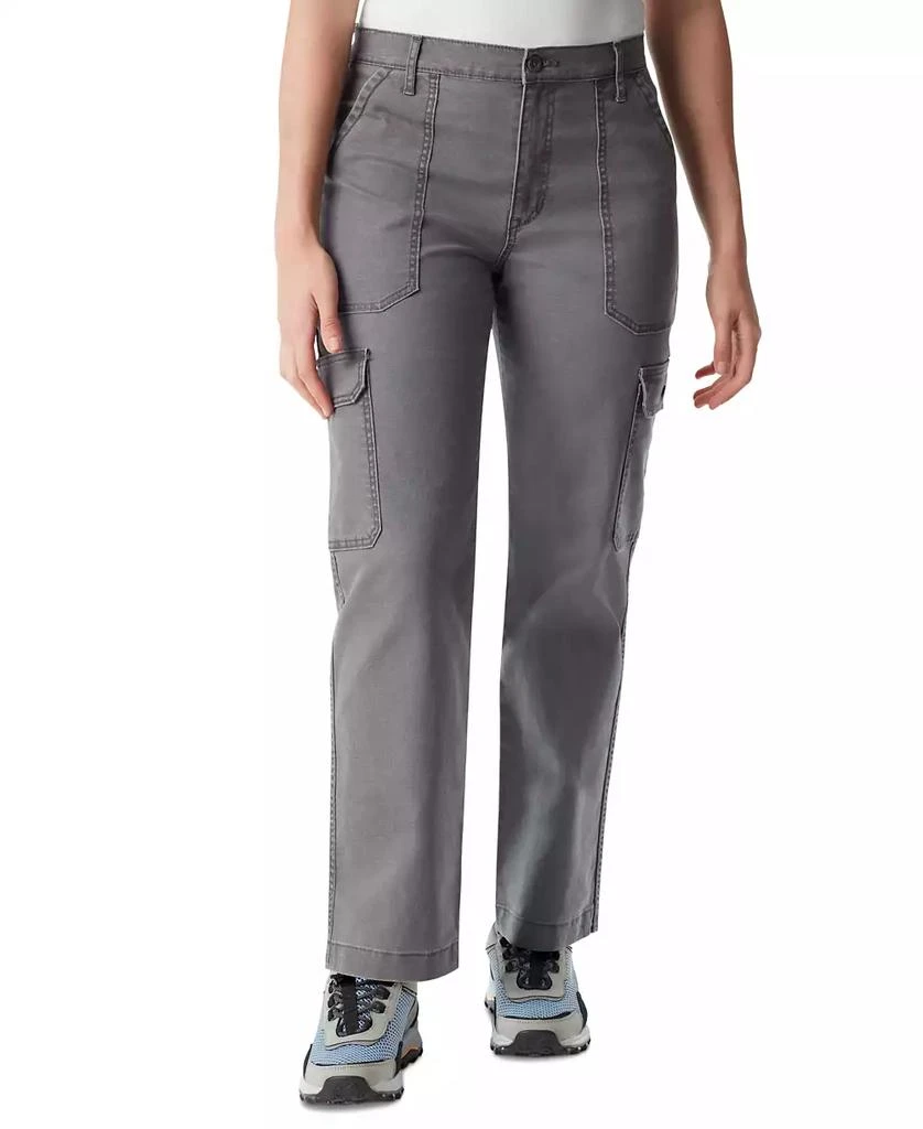 BASS OUTDOOR Women's High-Rise Canvas Cargo Pants 1