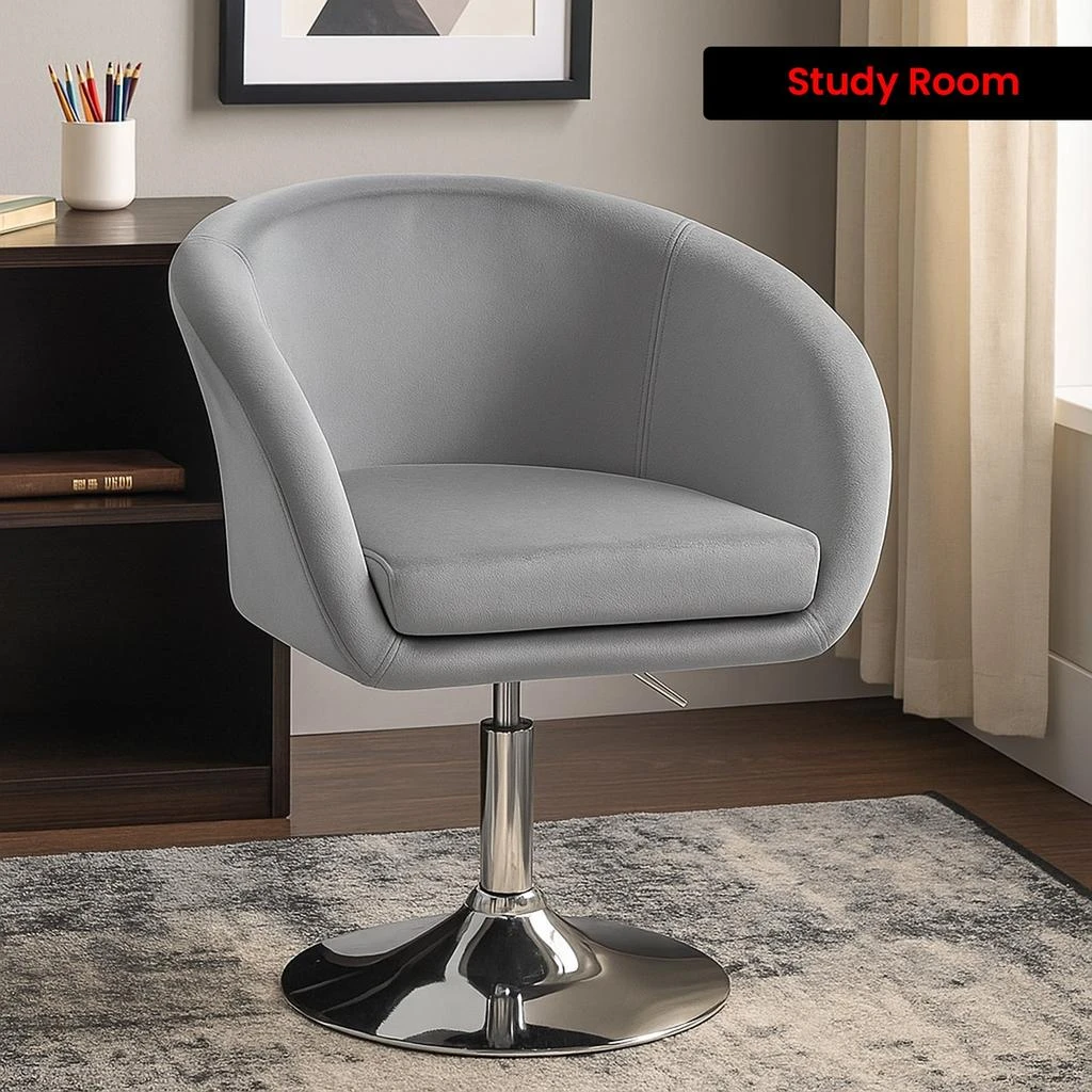 Hivvago Accent Vanity Chair with Smooth Swivel and Curved Backrest