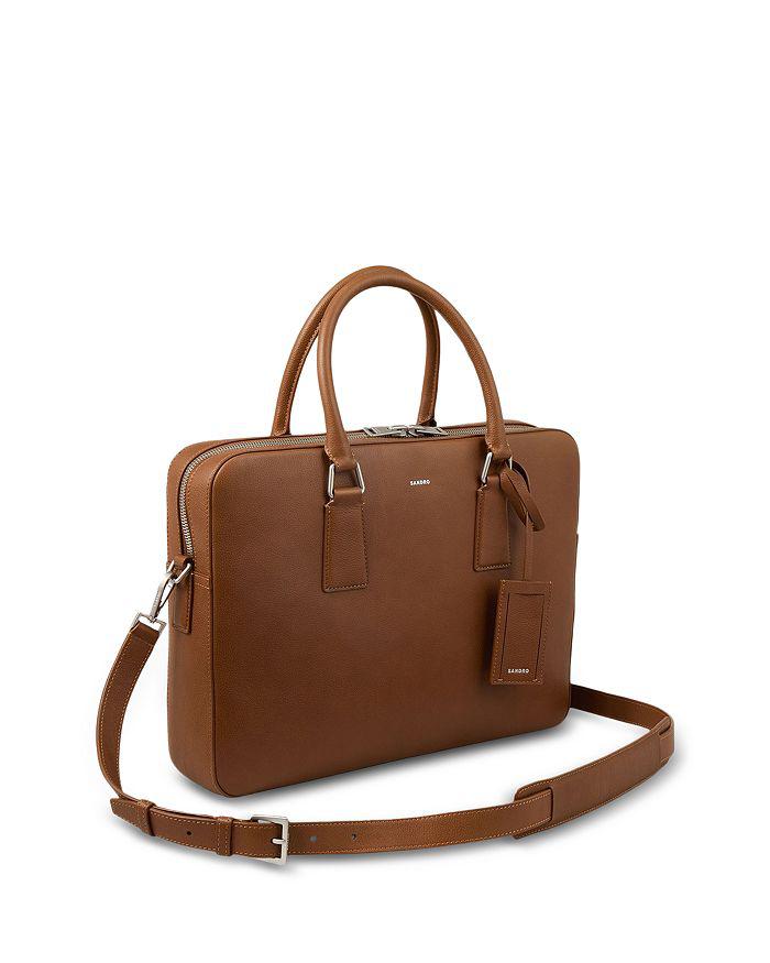 Sandro Large Grained Leather Briefcase
