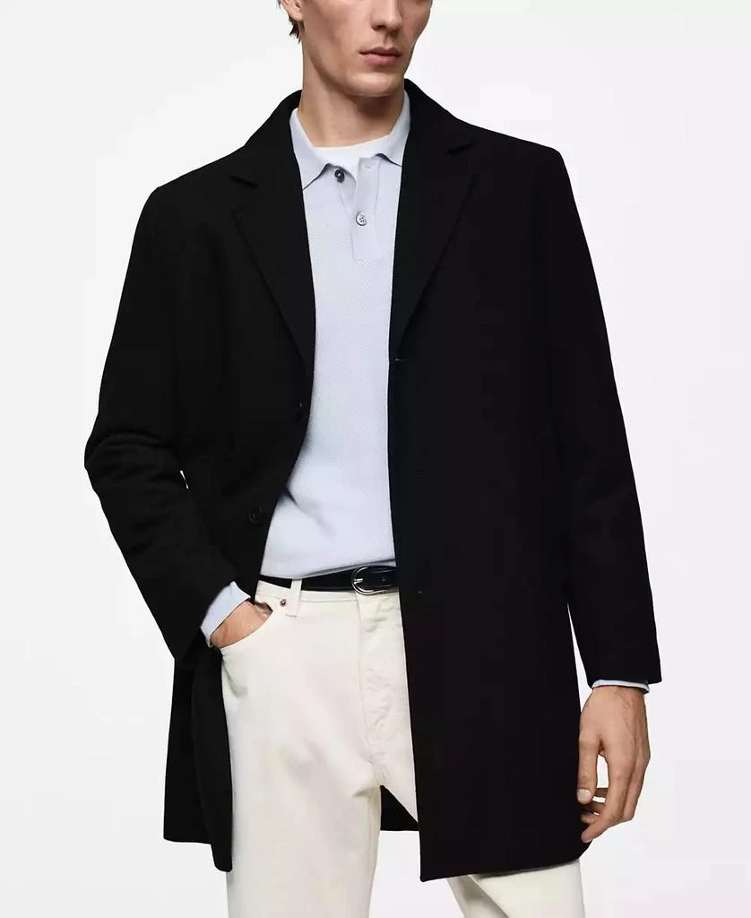 Mango Men's Regular-Fit Quilted Wool-Blend Coat 1
