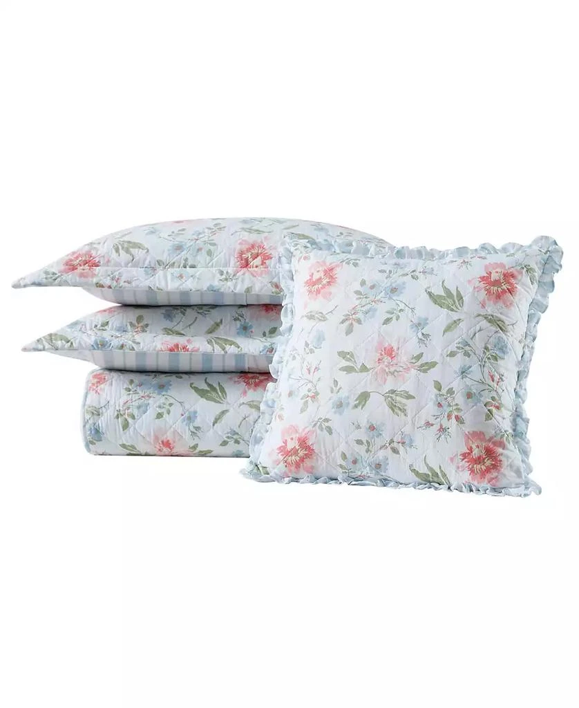 Laura Ashley Emilie Reversible 4 Piece Quilt Set 6