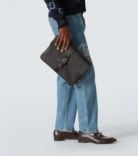 Gucci Web Stripe Medium leather portfolio 2