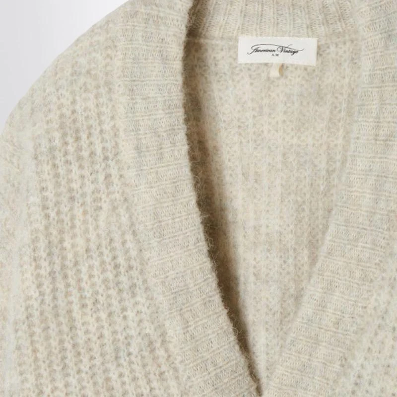 American Vintage Short cardigan in beige alpaca blend 2