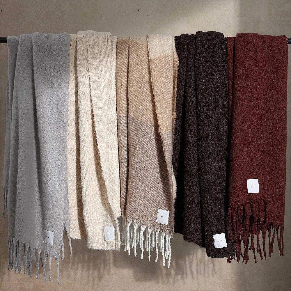 Calvin Klein Mohair Ombré Yarn Dyed Throw Blanket, 70"L x 50"W 6