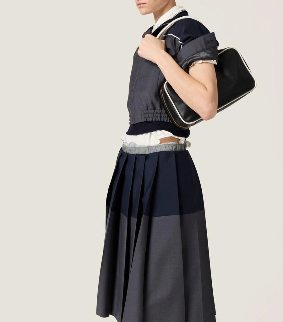 Miu Miu Mohair-Wool Pleated Midi Skirt 4