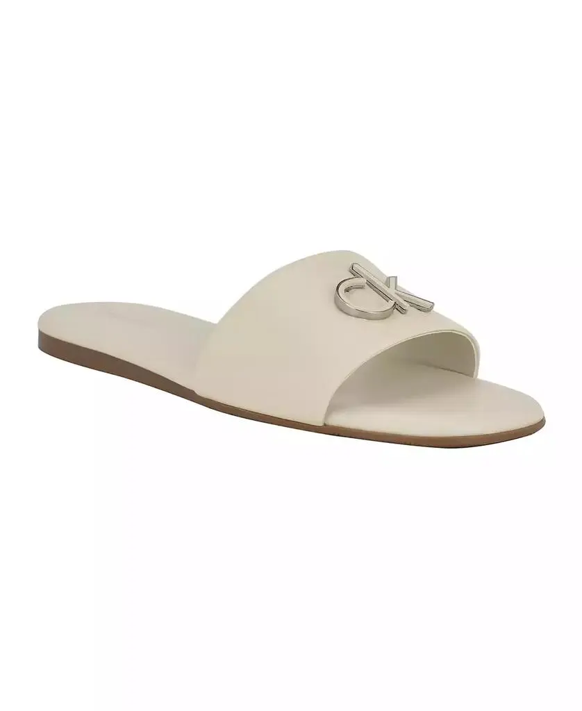 Calvin Klein Women's Yancie Logo Flat Slide Sandals