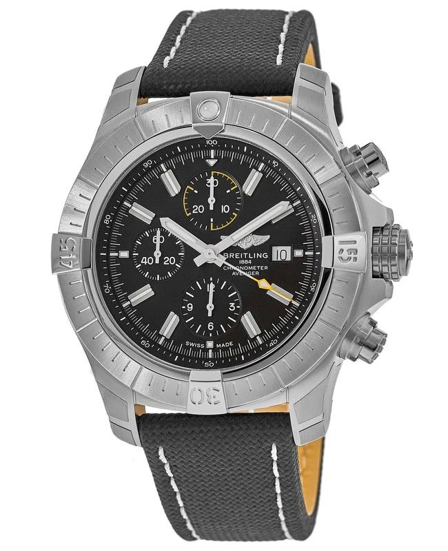 BREITLING Breitling Avenger Chronograph 45 Black Dial Leather Strap Men's Watch A13317101B1X1 1