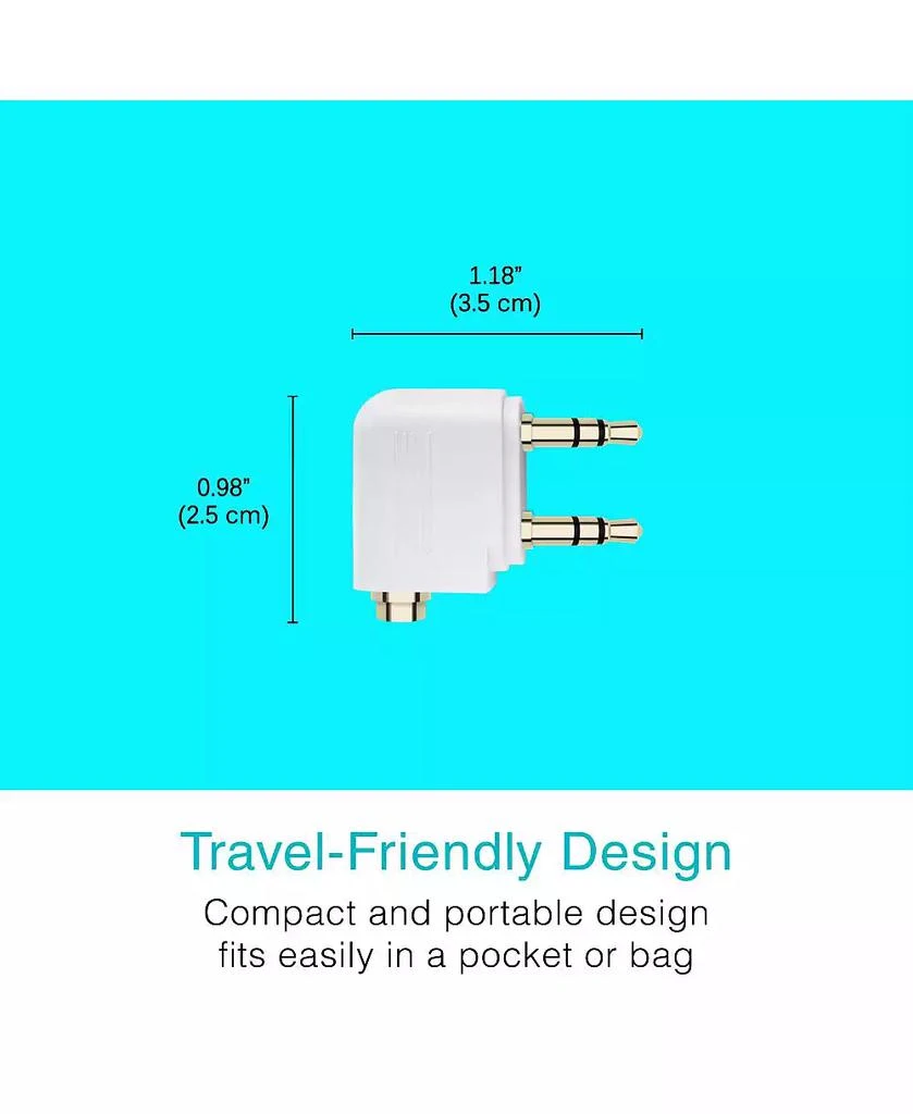 MEE Audio Airplane Headphone Adapter for in-Flight Entertainment Systems - Dual 3.5mm Male to 3.5mm Female 4