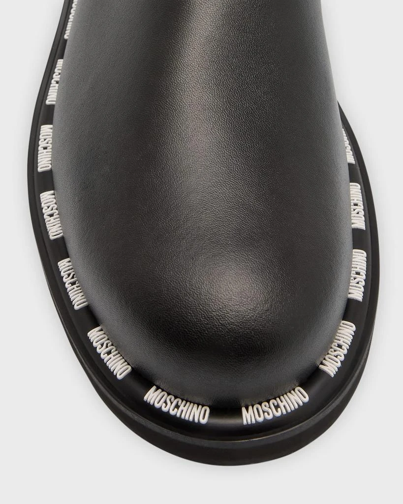 Moschino Men's Leather Label Pull-On Boots 5