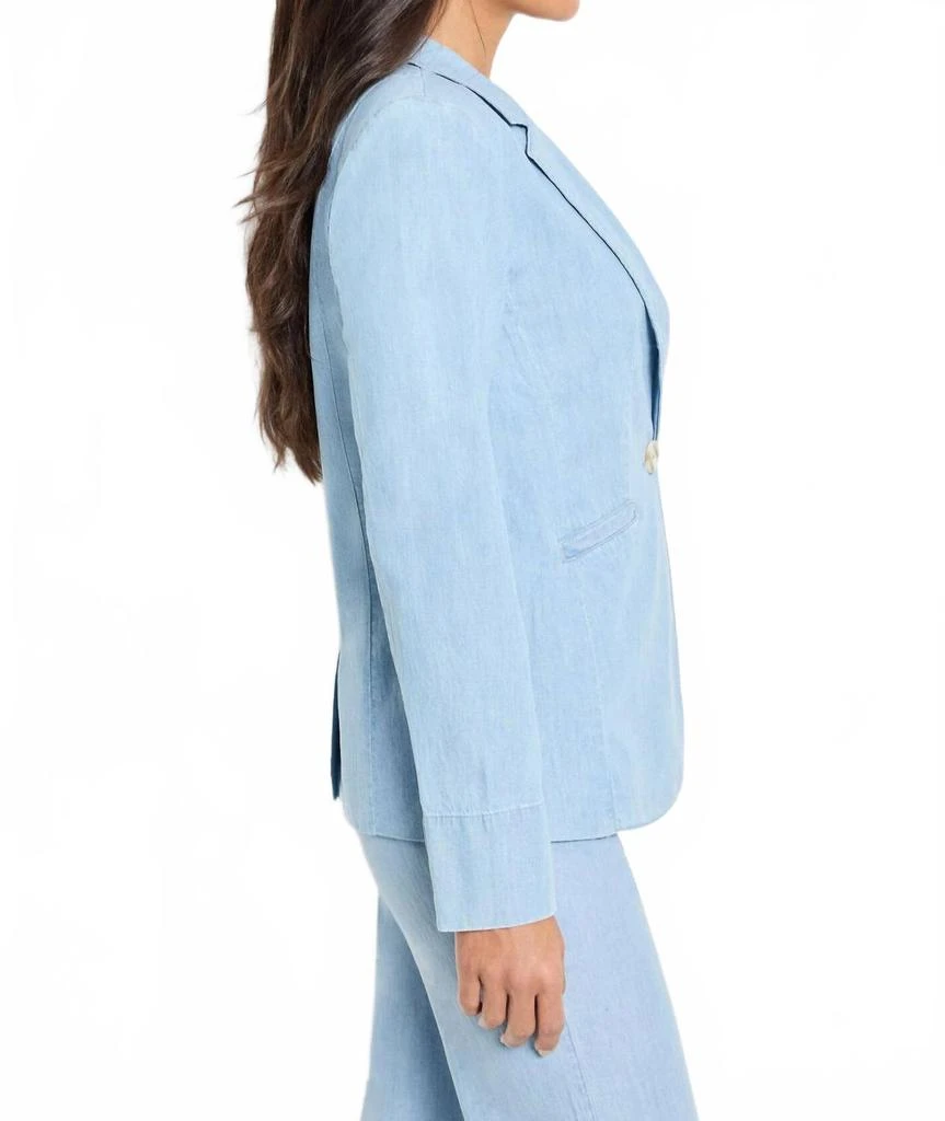 NIC+ZOE Denim Linen Blazer In Mid Wash 3