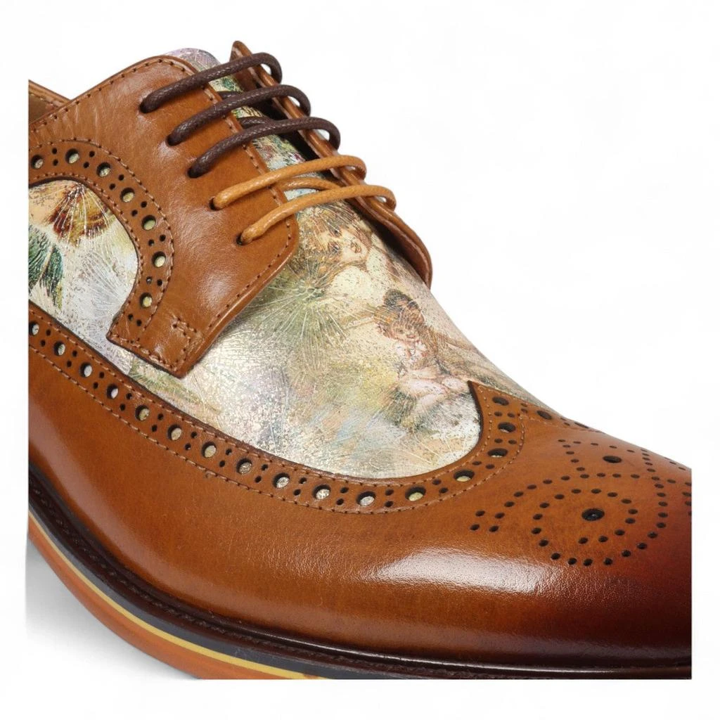 Justin Reess Heren Bruine Leren Iconic Print Brogue Dress Schoenen - Scott 6