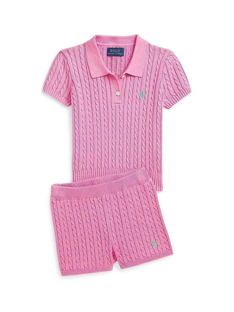 Ralph Lauren Little Girl's & Girl's Cable-Knit Polo Shirt 3