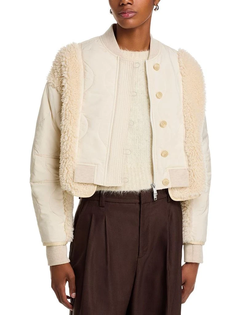 3.1 Phillip Lim Cropped Sherpa Combo Jacket 1