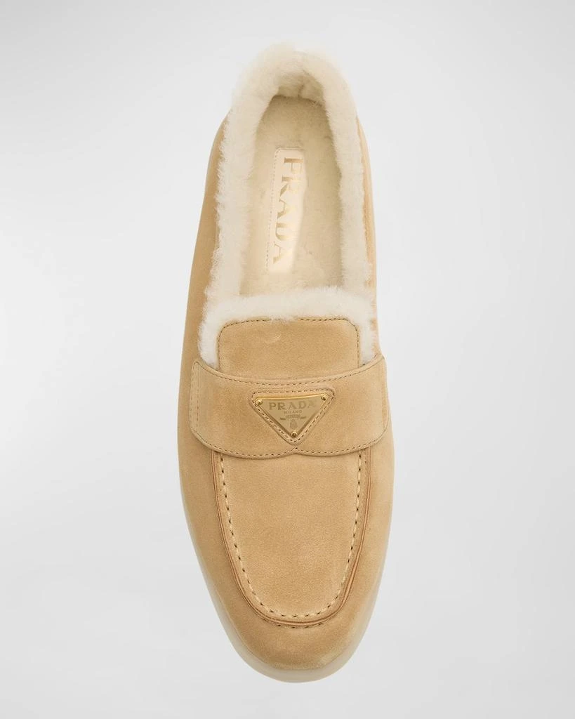 Prada St Tropez Suede Shearling Loafers Prada St Tropez Suede Shearling Loafers - Single Shoes  main image 2
