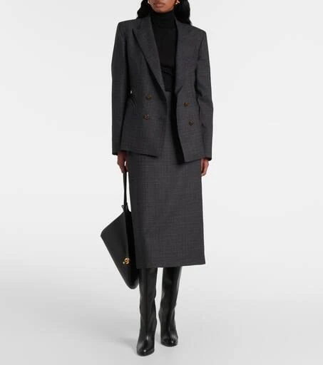 BLAZÉ MILANO Hunley Sussex checked wool pencil skirt 2