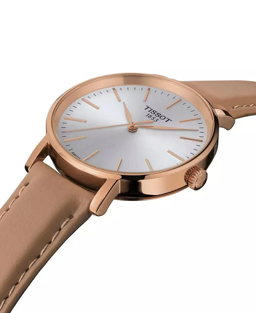 Tissot Women's Swiss Everytime Beige Leather Strap Watch 34mm 6