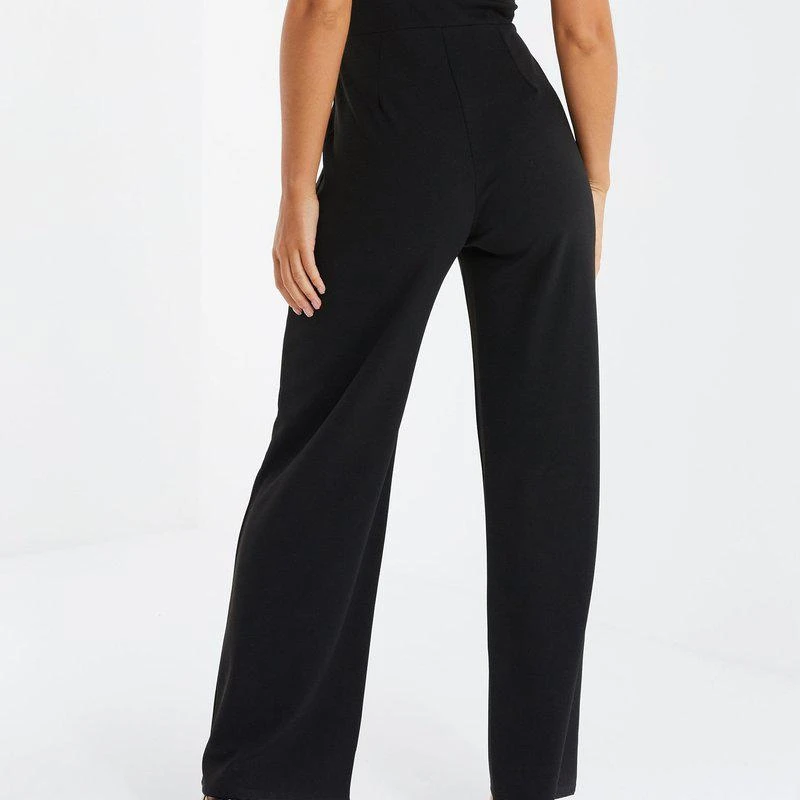 QUIZ Scuba Crepe Chain front Frill Jumpsuit 2