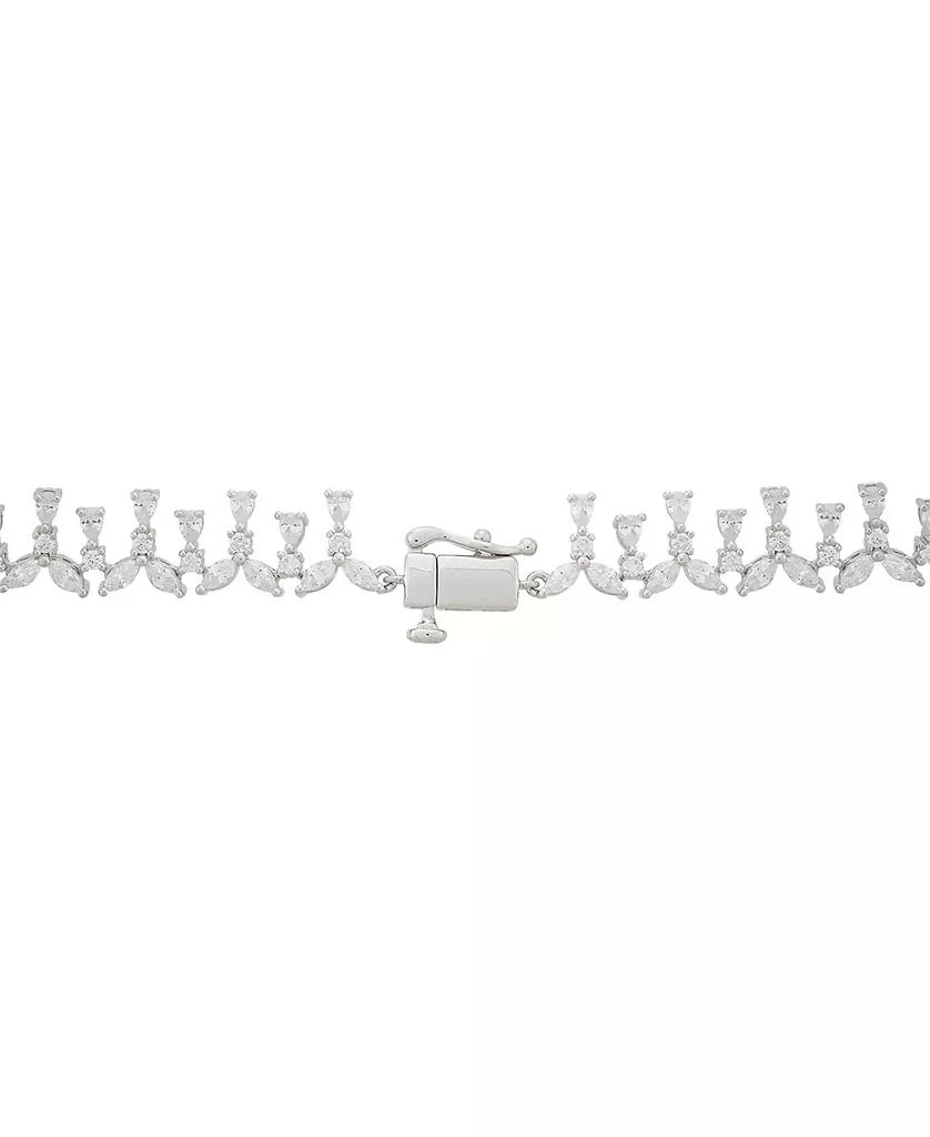 Arabella Cubic Zirconia Mixed Cut 18" Statement Necklace in Sterling Silver 4