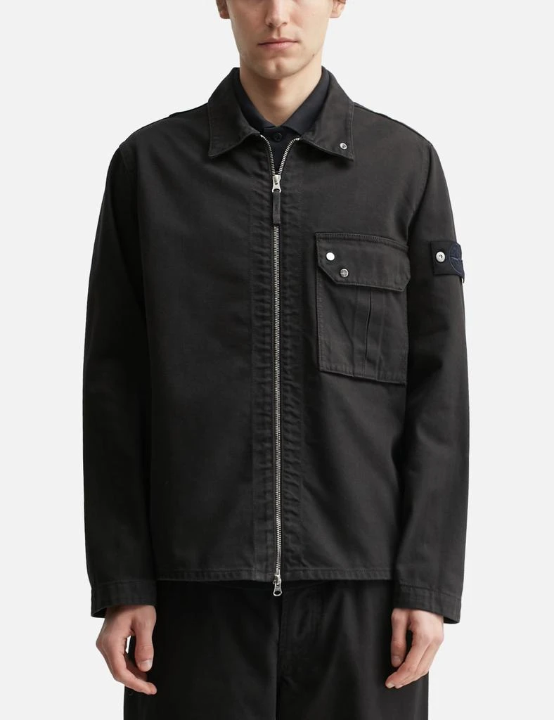 Stone Island Garment Dyed Denim Zip-Up Overshirt 3