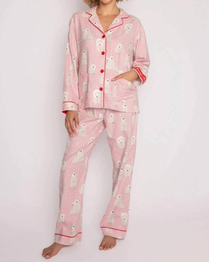 PJ Salvage Pj Salvage - Bearly Awake Flannel Pajama Set