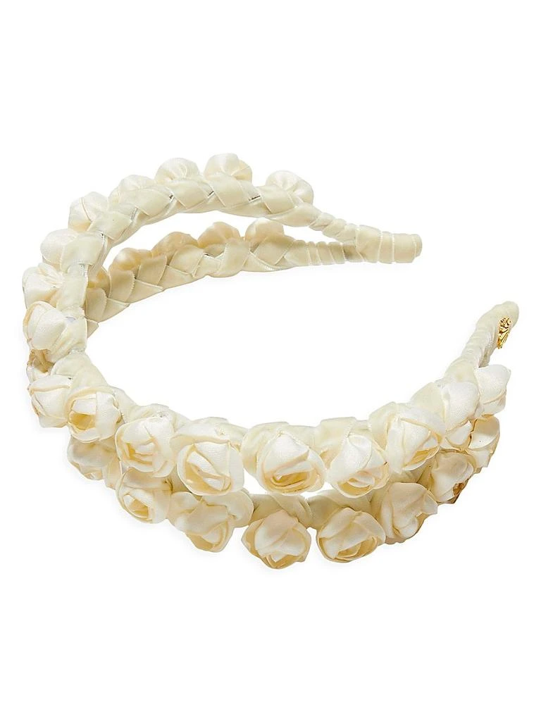 Lele Sadoughi Ivory Velvet Diamond Headband Lele Sadoughi Embellished Velvet Double-Row Headband | Saks  main image 2