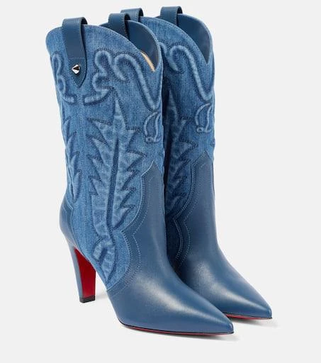 Christian Louboutin Santiabooty 85 denim ankle boots 1