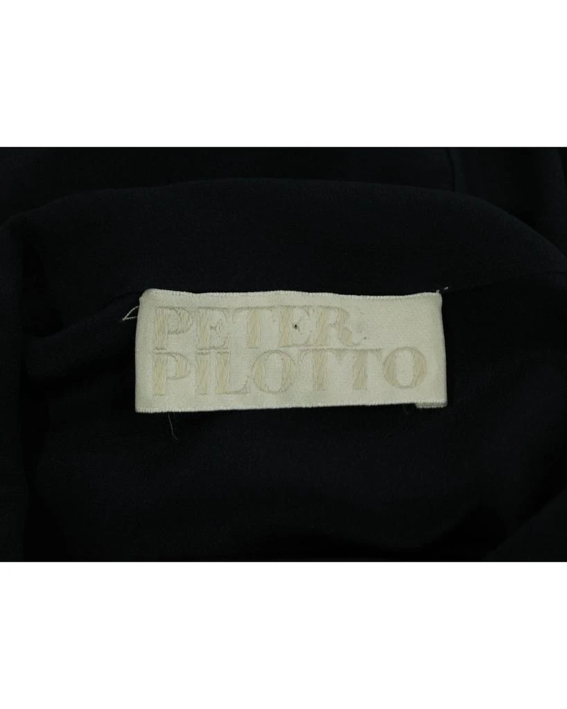 PETER PILOTTO Long Sleeve Blouse with Pussy Bow in Navy Blue Silk 4
