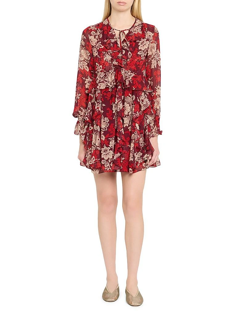 Cinq à Sept Gilded Paisley Ruffle Minidress 2