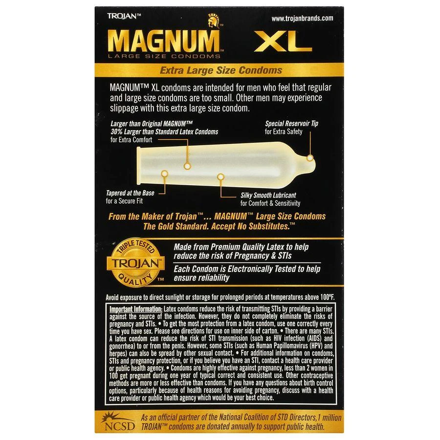 Trojan XL Large Size Lubricated Condoms Extra Large 2