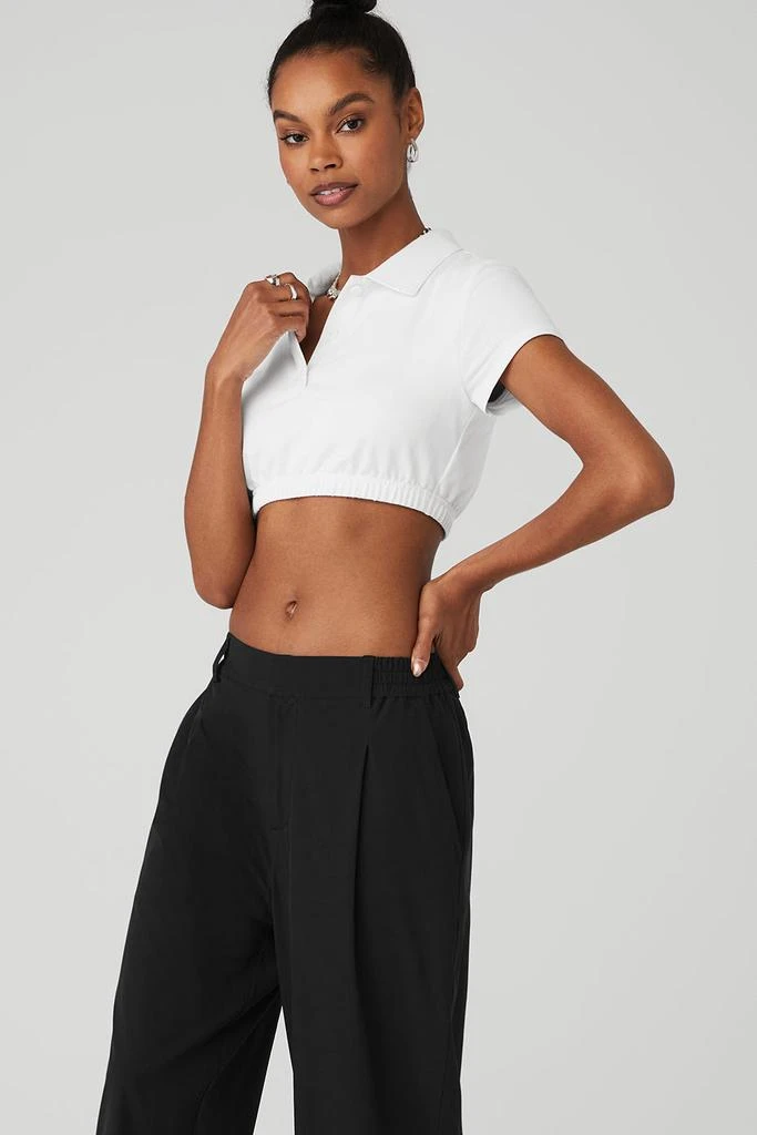Alo Cropped Prestige Polo - White 3