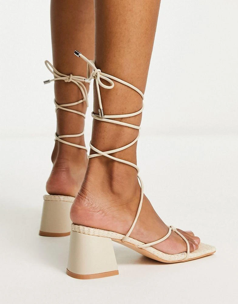 Public Desire Public Desire Reva mid heeled slingbacks in ecru 4