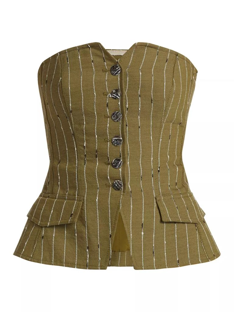 Ulla Johnson Noemie Striped Wool-Blend Bustier Top 1