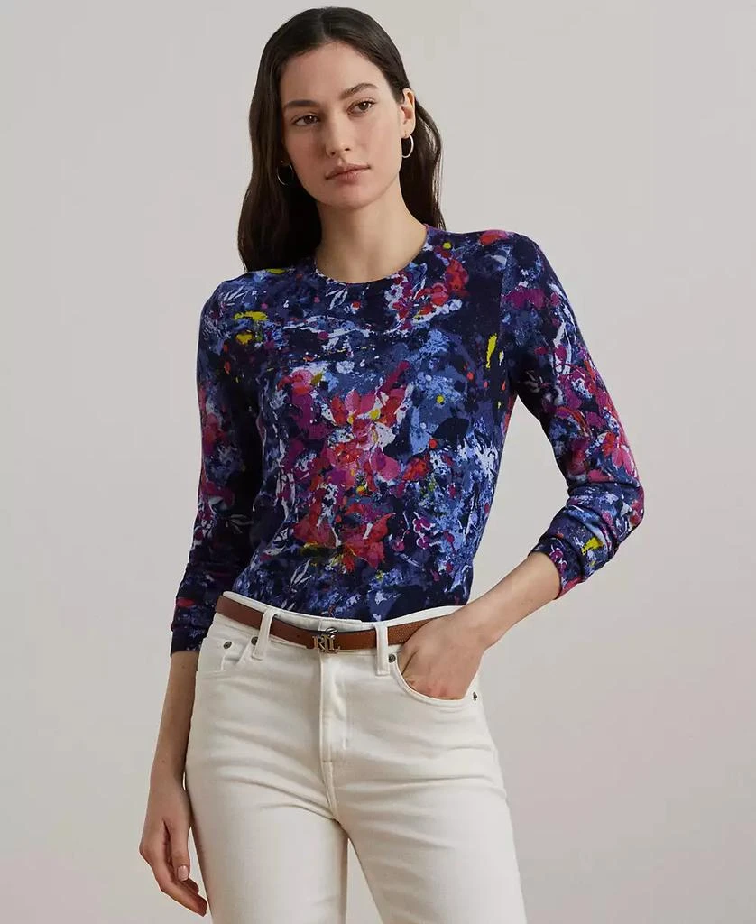 Ralph Lauren Women's Print Cotton-Blend Sweater, P/XS-3X 1