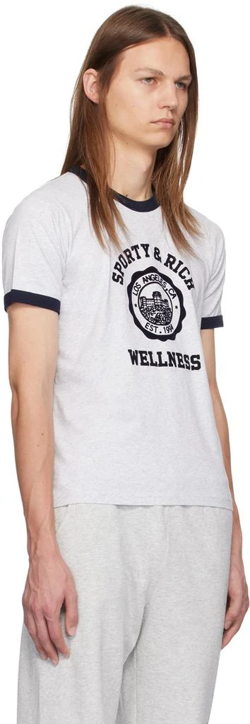 Sporty & Rich Gray Emblem Ringer T-Shirt 2