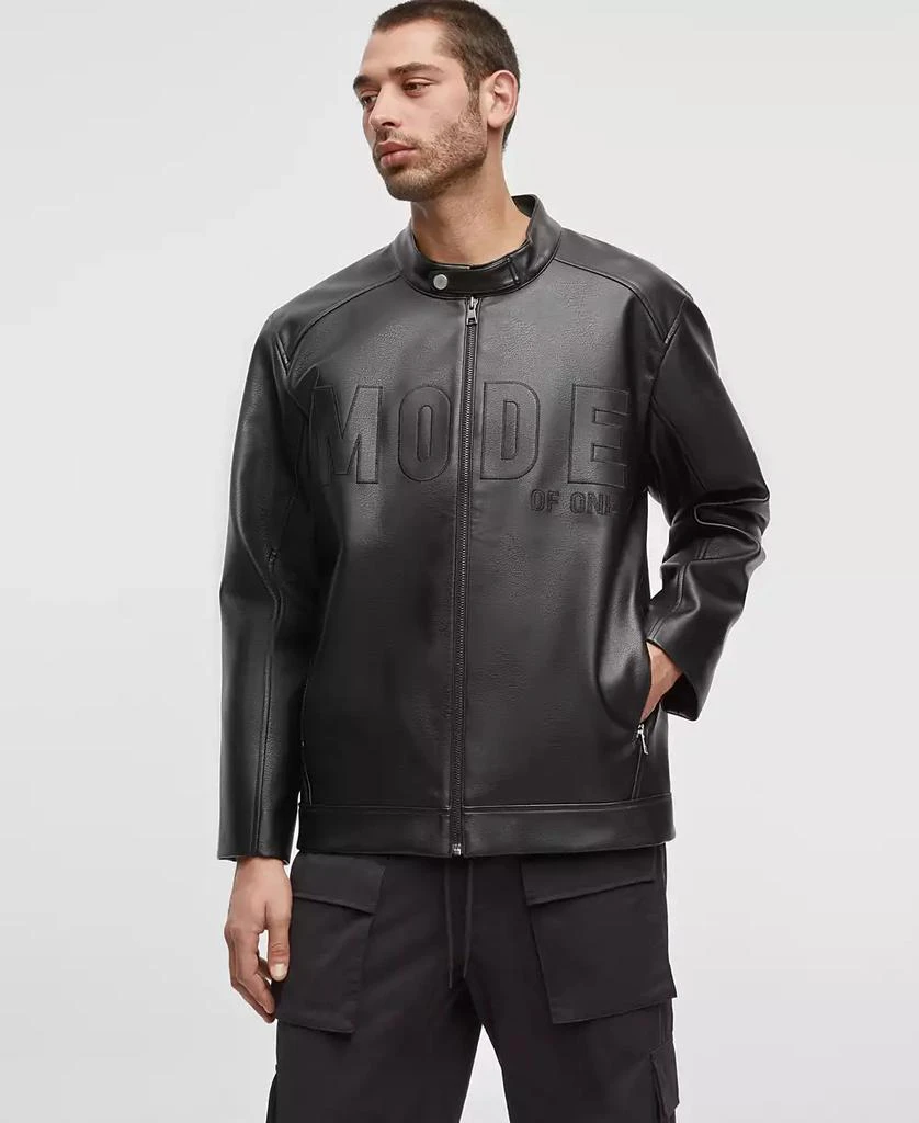 Mode of One Men's Faux-Leather Moto Jacket, Exclusively at Macy's 1