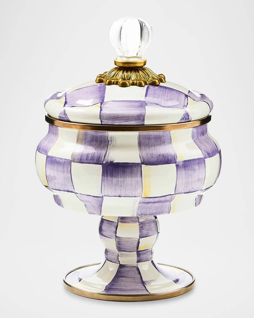 MacKenzie-Childs Violet Check Curiosity Pot