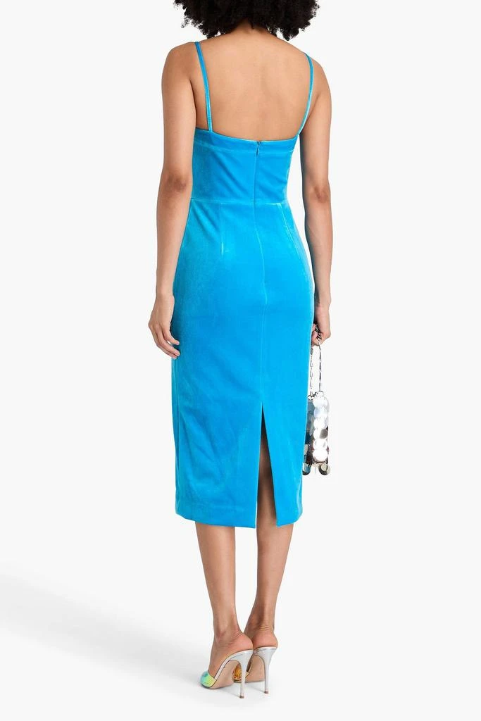 REBECCA VALLANCE Bernadette stretch-velvet midi dress 3
