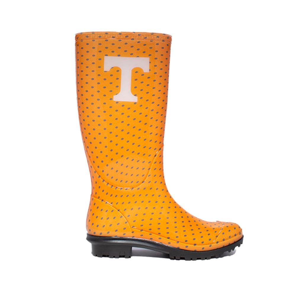 Gameday Boots University of Tennessee Polka Dot Round Toe Rain Boots
