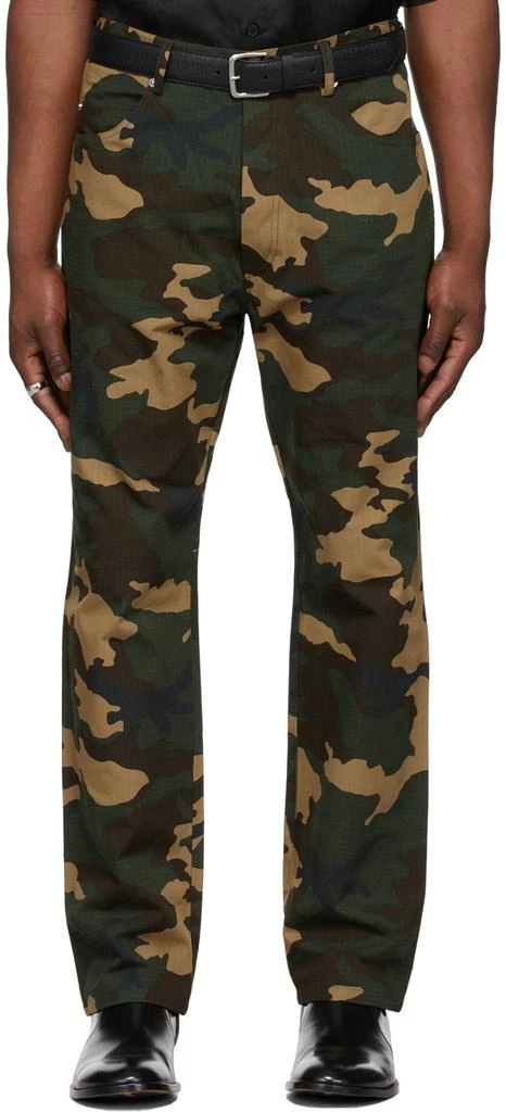 LU'U DAN SSENSE Exclusive Green Camo Straight-Leg Jeans 1