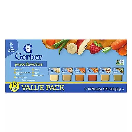 Gerber Gerber 2nd Foods Fruit & Veggie Variety Pack, 4 oz., 30 ct. 5