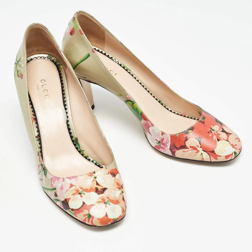Gucci Gucci Multicolor Leather Bloom Print Round Toe Pumps Size 36 4