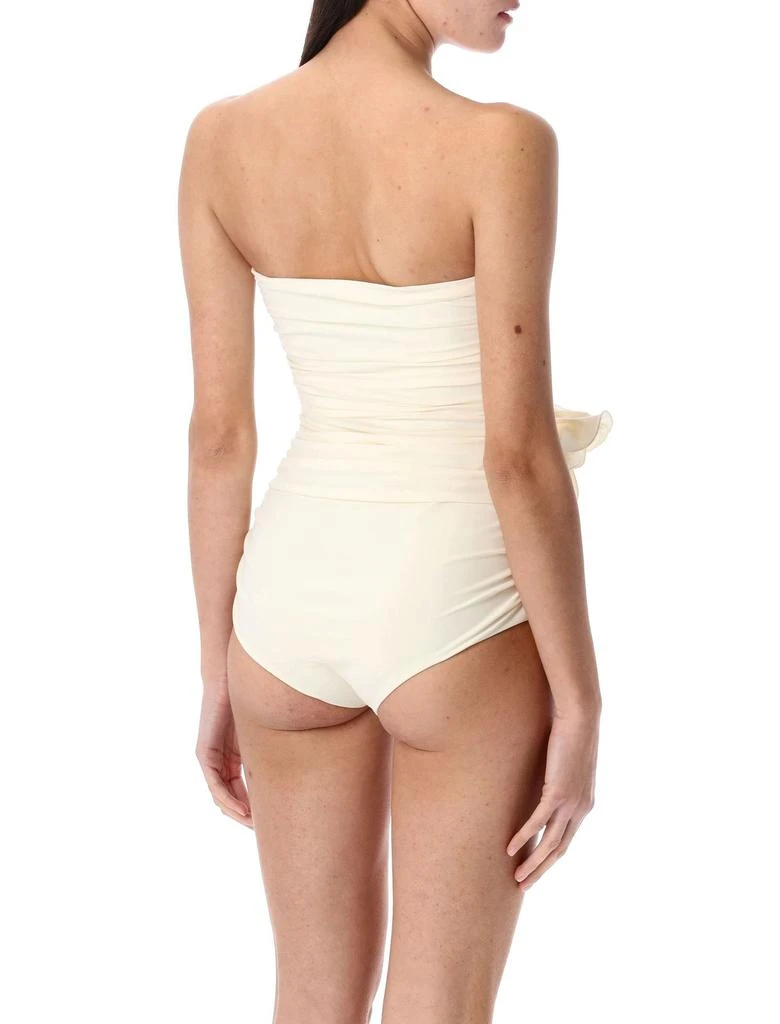 Magda Butrym Magda Butrym Flower Appliqué Strapless Draped Swimsuit 2