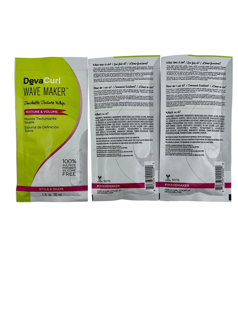 DevaCurl Wave Maker Touchable Texture Whip 1 OZ Pack of 3 3