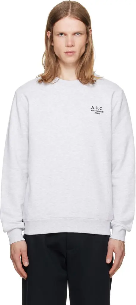 A.P.C. Gray Standard 'Rue Madame' Sweatshirt