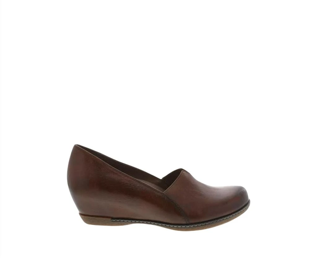 Dansko Women's Liliana Burnished Calf Shoes In Chestnut 1