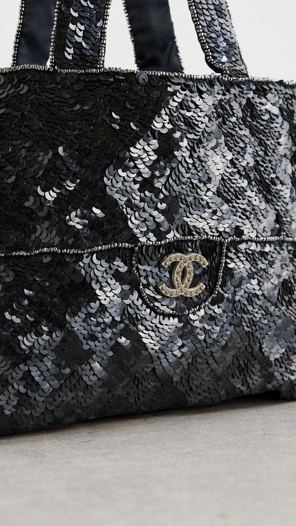 What Goes Around Comes Around Chanel Black Sequin Handbag 4