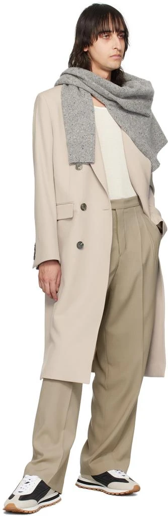 AMI Taupe Pleated Trousers 4